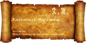 Kadlecsik Marianna névjegykártya
